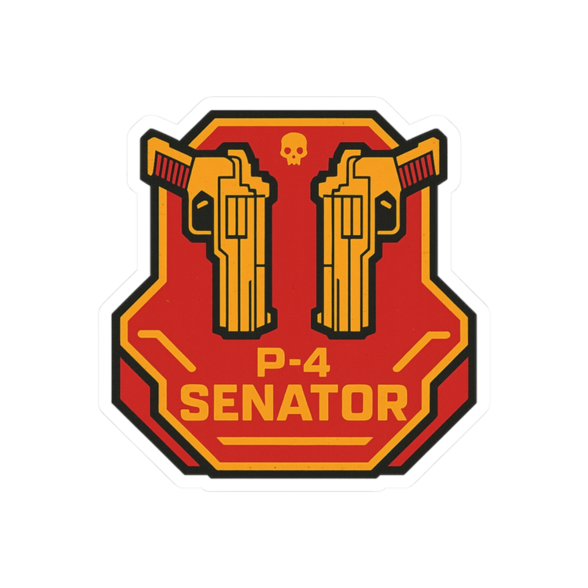 Trusty P-4 Senator Retro Sci-Fi Sticker | Bold Vinyl Decal - alternate angle 3, merchandise