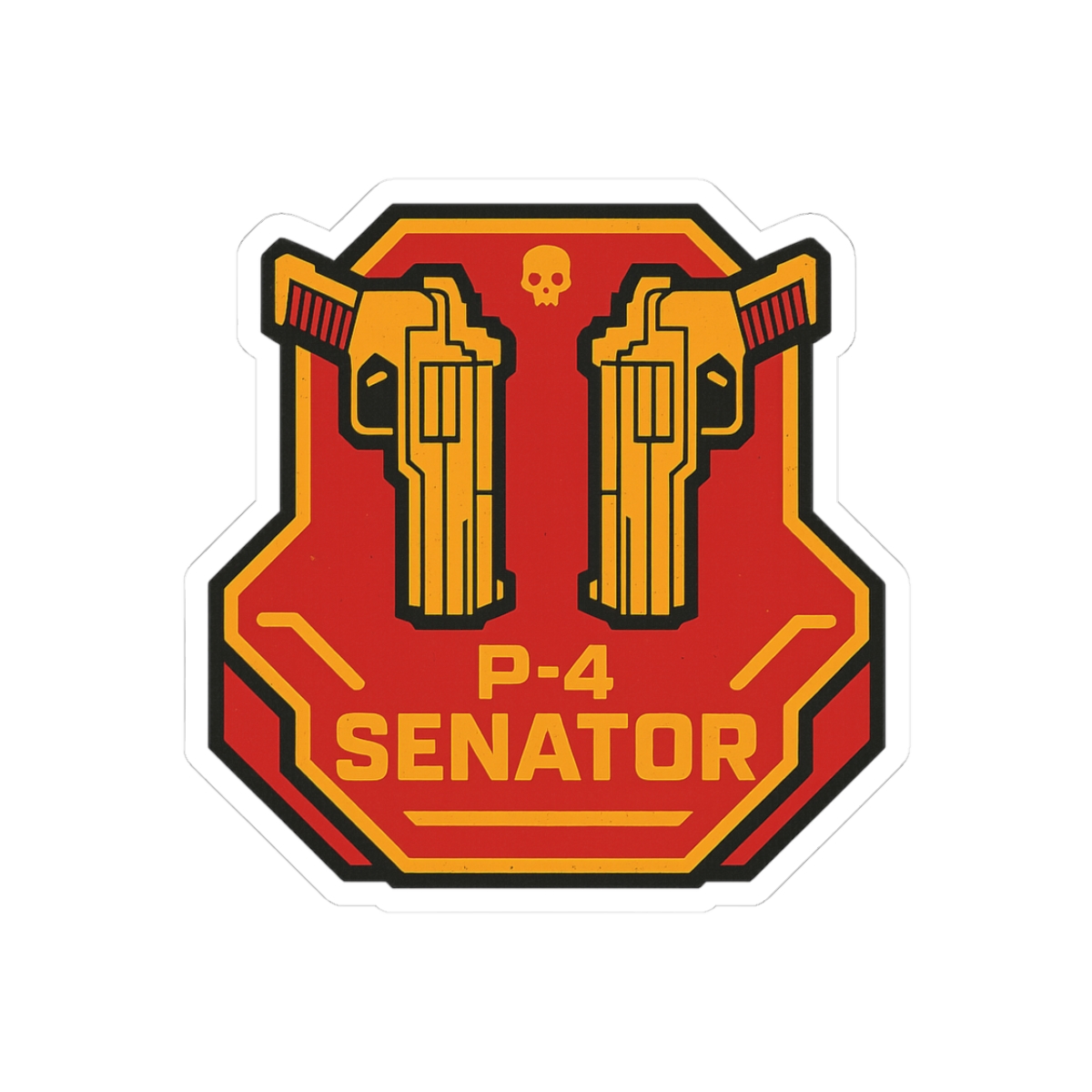 Trusty P-4 Senator Retro Sci-Fi Sticker | Bold Vinyl Decal - alternate angle 1, merchandise