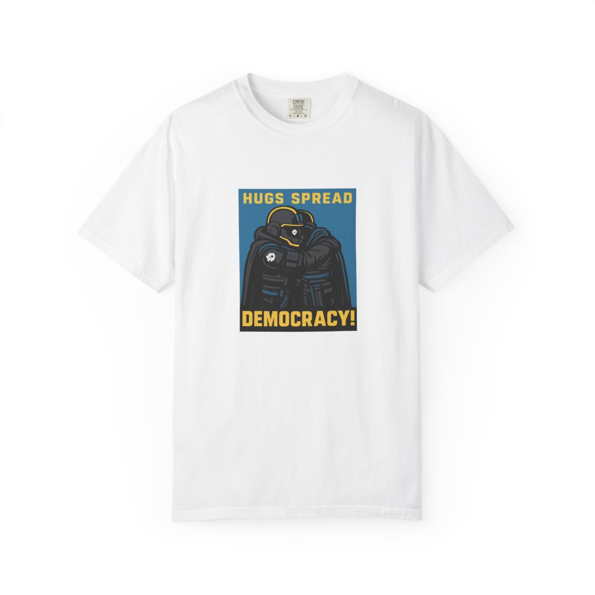 Helldivers For Democracy Satirical Gamer T-Shirt - alternate angle 4, merchandise
