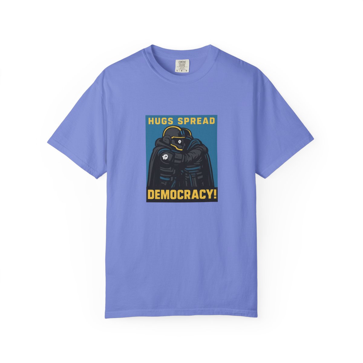 Helldivers For Democracy Satirical Gamer T-Shirt - alternate angle 2, merchandise