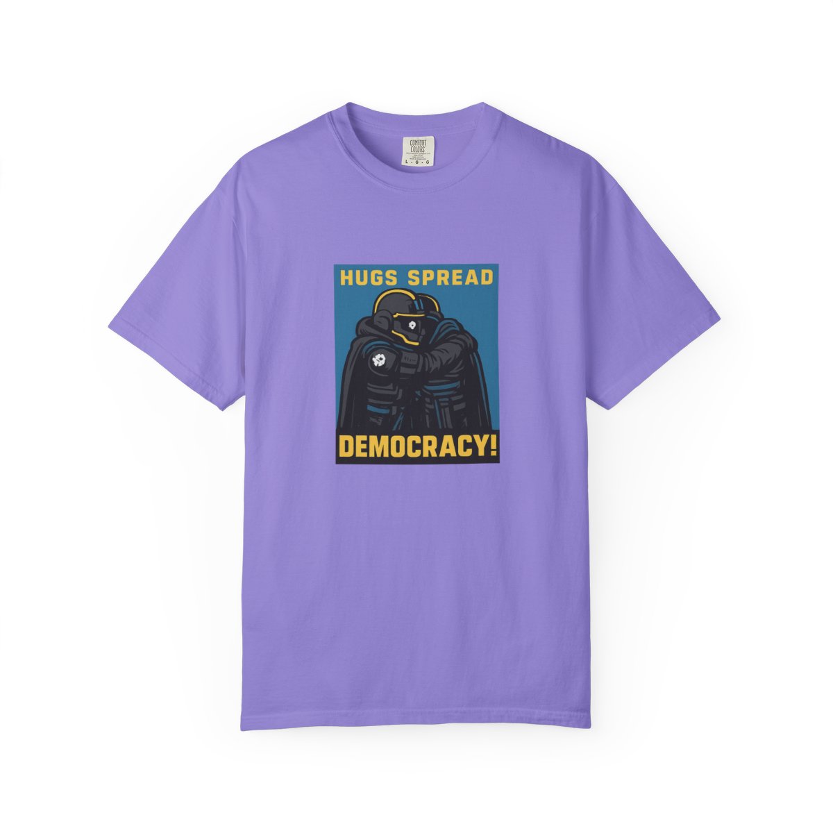 Helldivers For Democracy Satirical Gamer T-Shirt - alternate angle 3, merchandise