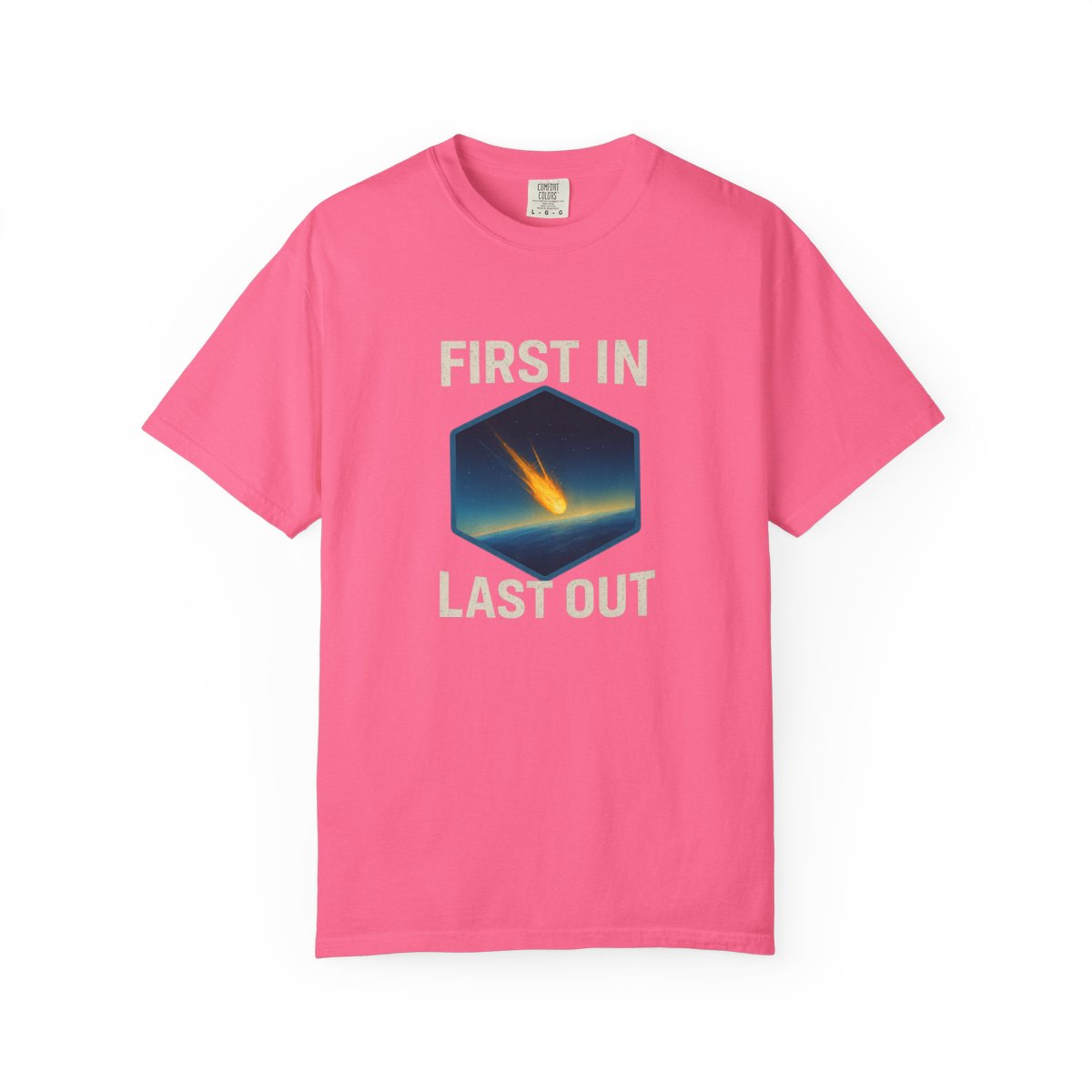 First In Last Out Cosmic Meteor T-Shirt - alternate angle 2, merchandise