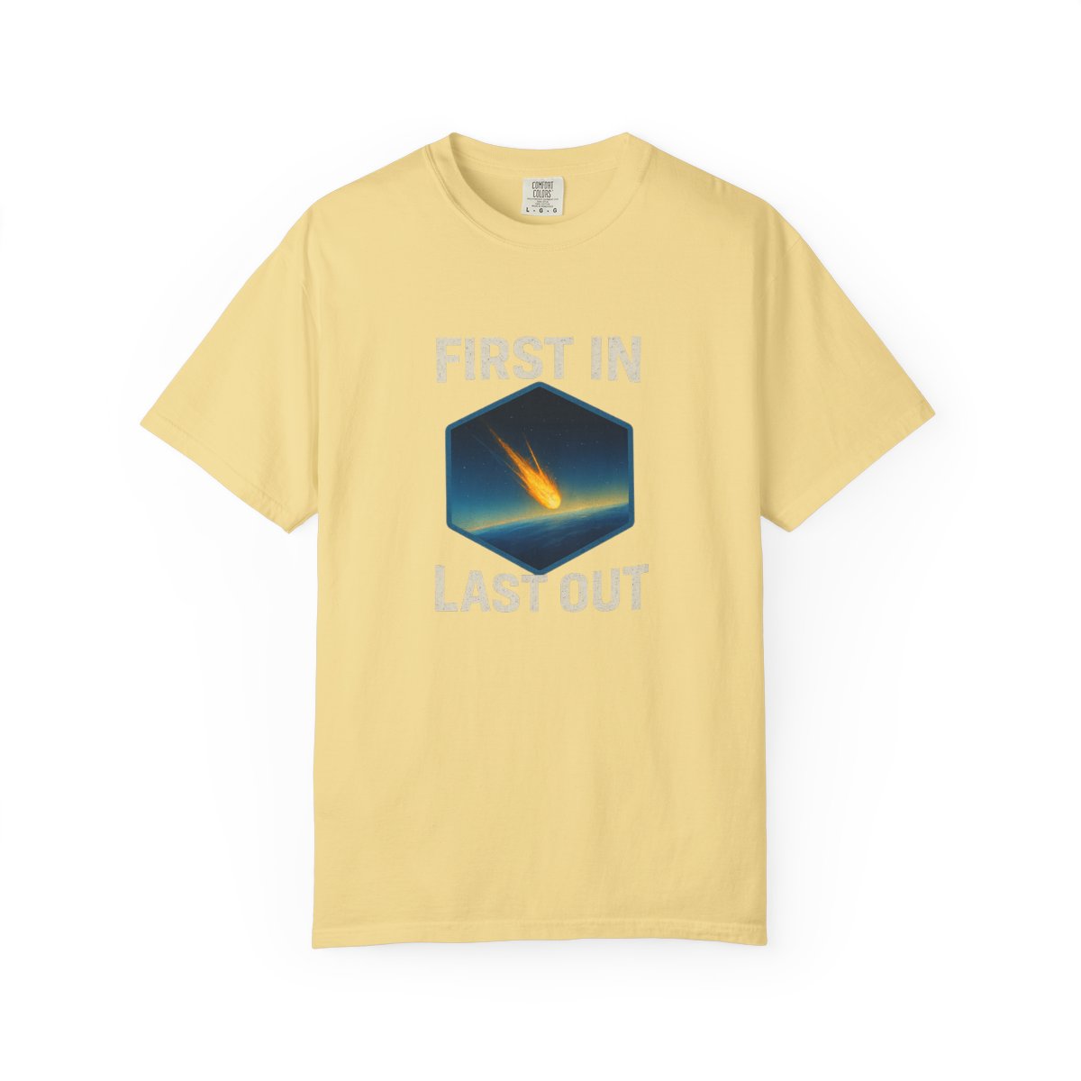 First In Last Out Cosmic Meteor T-Shirt - alternate angle 4, merchandise