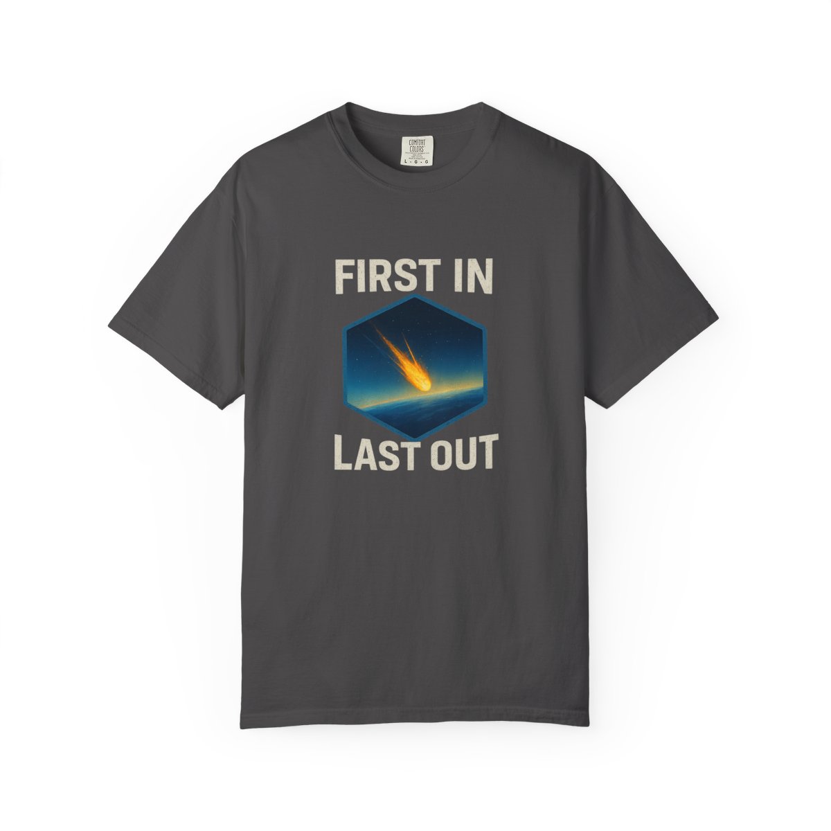 First In Last Out Cosmic Meteor T-Shirt - alternate angle 5, merchandise