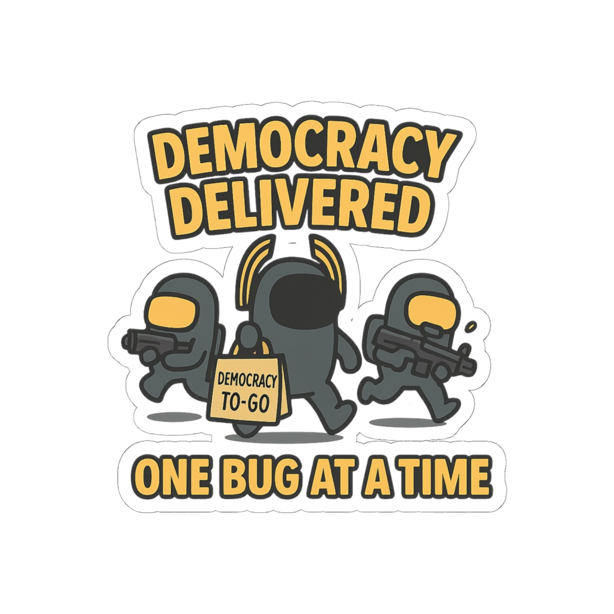 Democracy Delivered Patriotic Sticker | Funny Vinyl Decal