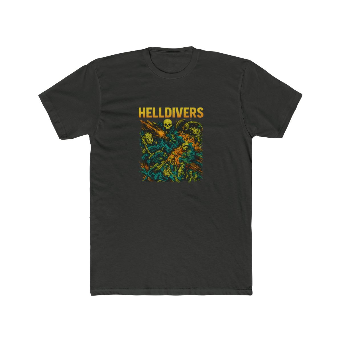 Helldivers Neon Skull Acid Wash T-Shirt