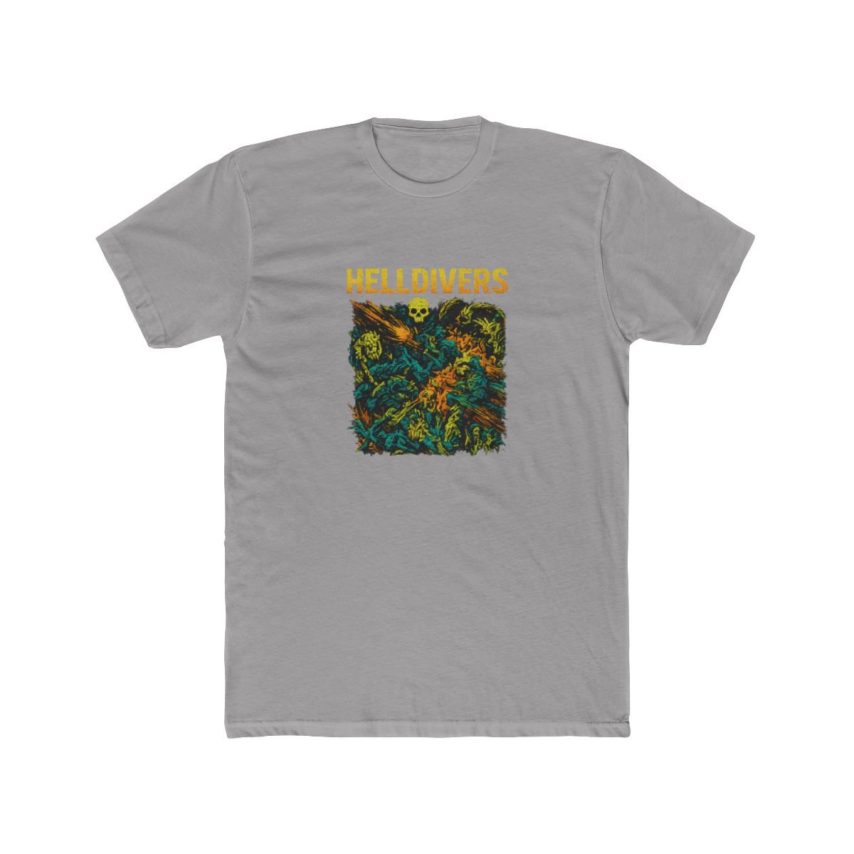 Helldivers Neon Skull Acid Wash T-Shirt - alternate angle 5, merchandise