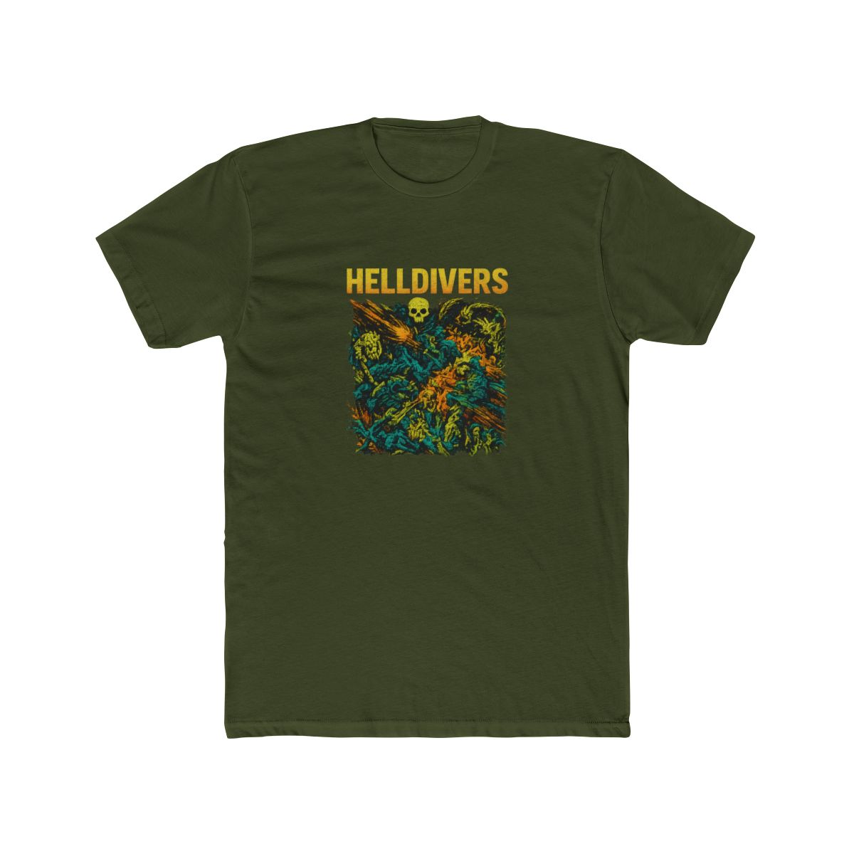 Helldivers Neon Skull Acid Wash T-Shirt - alternate angle 4, merchandise