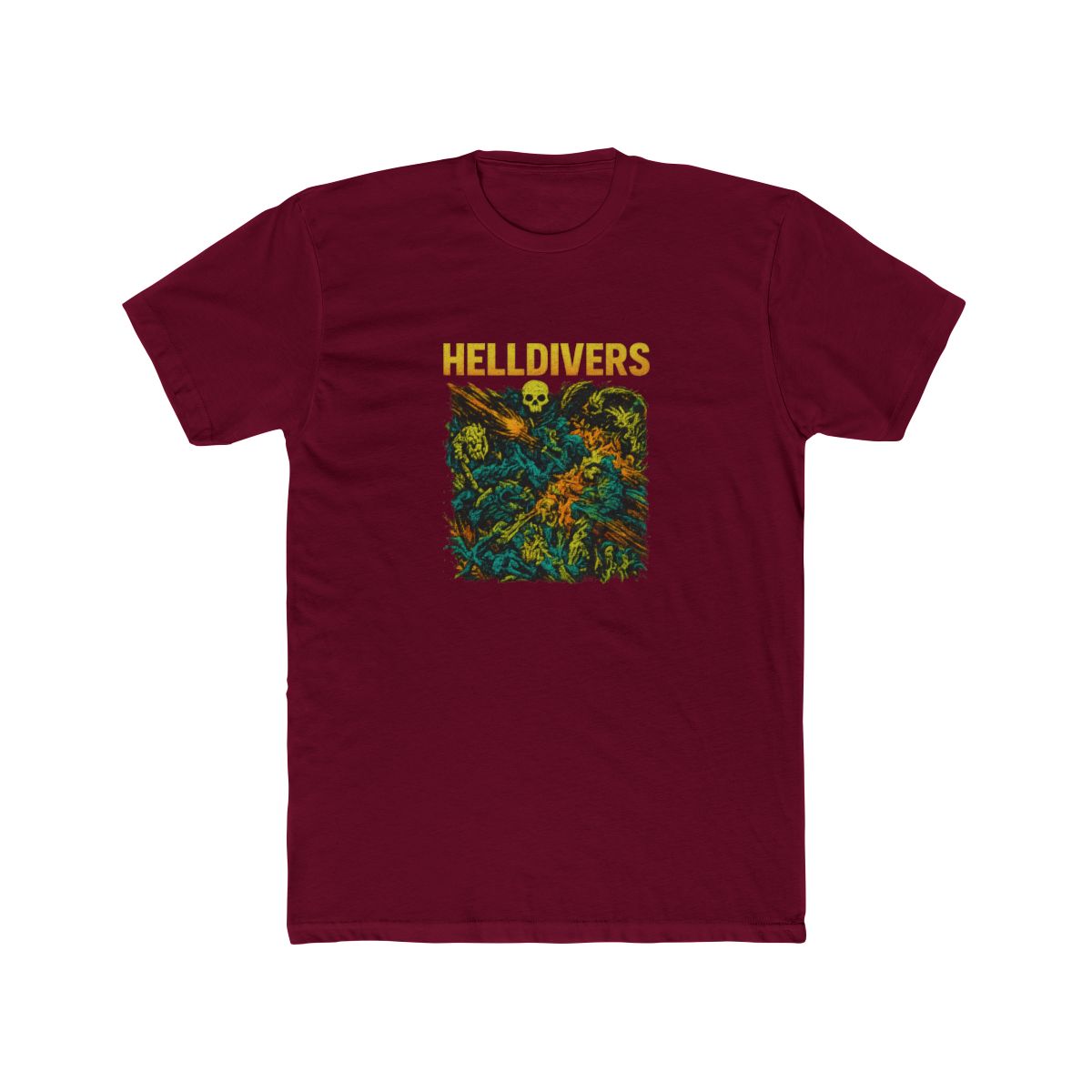 Helldivers Neon Skull Acid Wash T-Shirt - alternate angle 3, merchandise