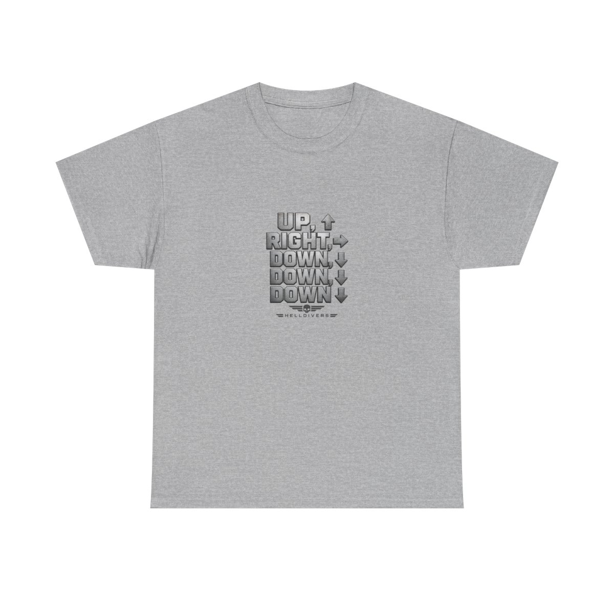 Helldivers "UP, RIGHT, DOWN, DOWN, DOWN" Unisex Tee - alternate angle 3, merchandise