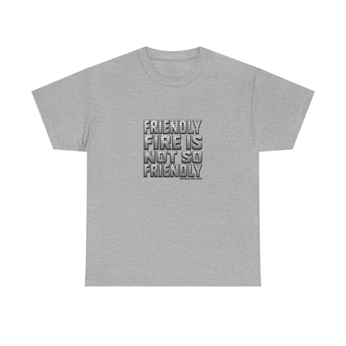 Helldivers "FRIENDLY FIRE IS NOT SO FRIENDLY" Unisex Tee - alternate angle 3, merchandise
