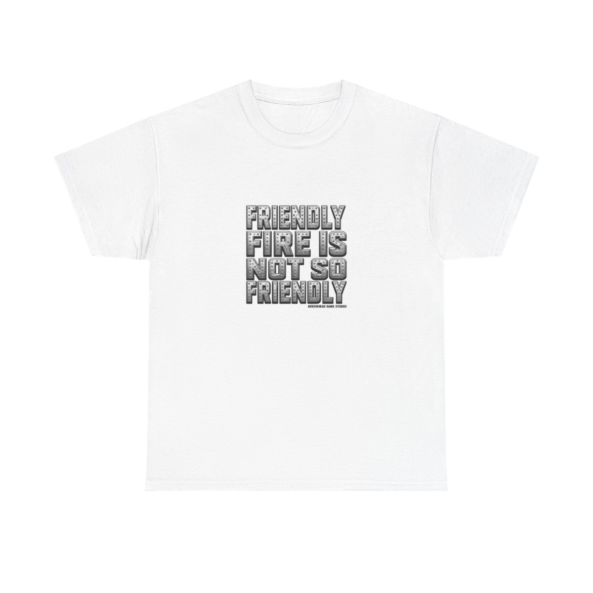 Helldivers "FRIENDLY FIRE IS NOT SO FRIENDLY" Unisex Tee - alternate angle 4, merchandise
