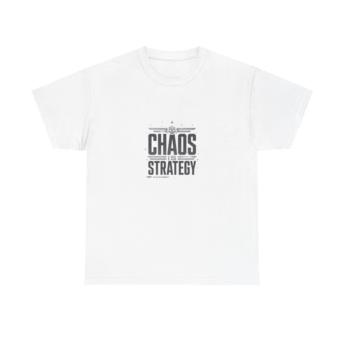 Helldivers "CHAOS IS STRATEGY" Unisex Tee - alternate angle 3, merchandise