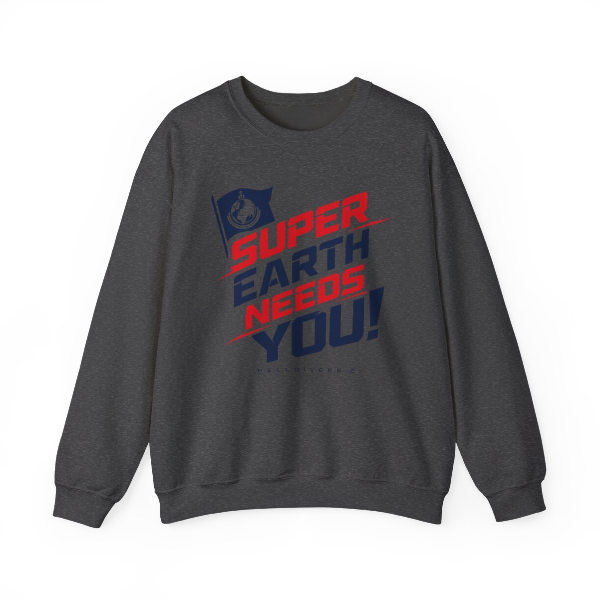 Helldivers 2 "Super Earth Needs You!" Crewneck - alternate angle 3, merchandise
