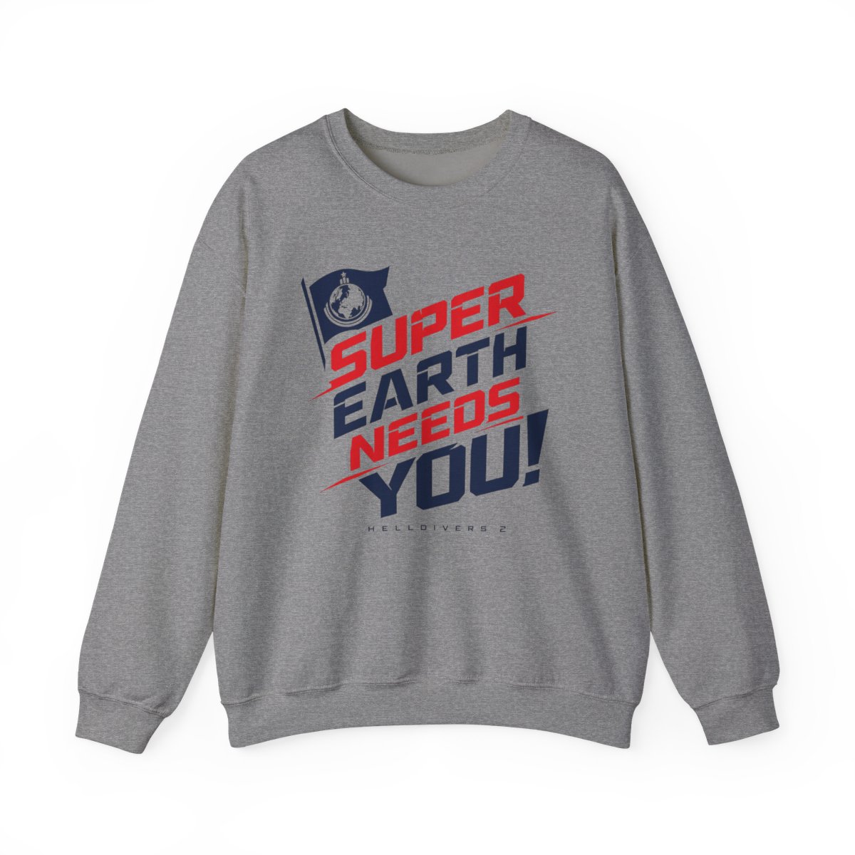 Helldivers 2 "Super Earth Needs You!" Crewneck - alternate angle 2, merchandise