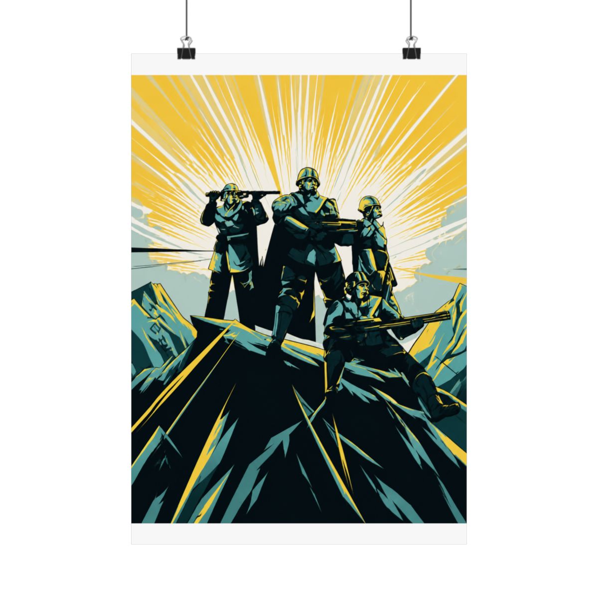 Helldivers 2 Illustrated Poster Sunburst Video Game PopSockets Adhesive PopGrip - alternate angle 4, merchandise