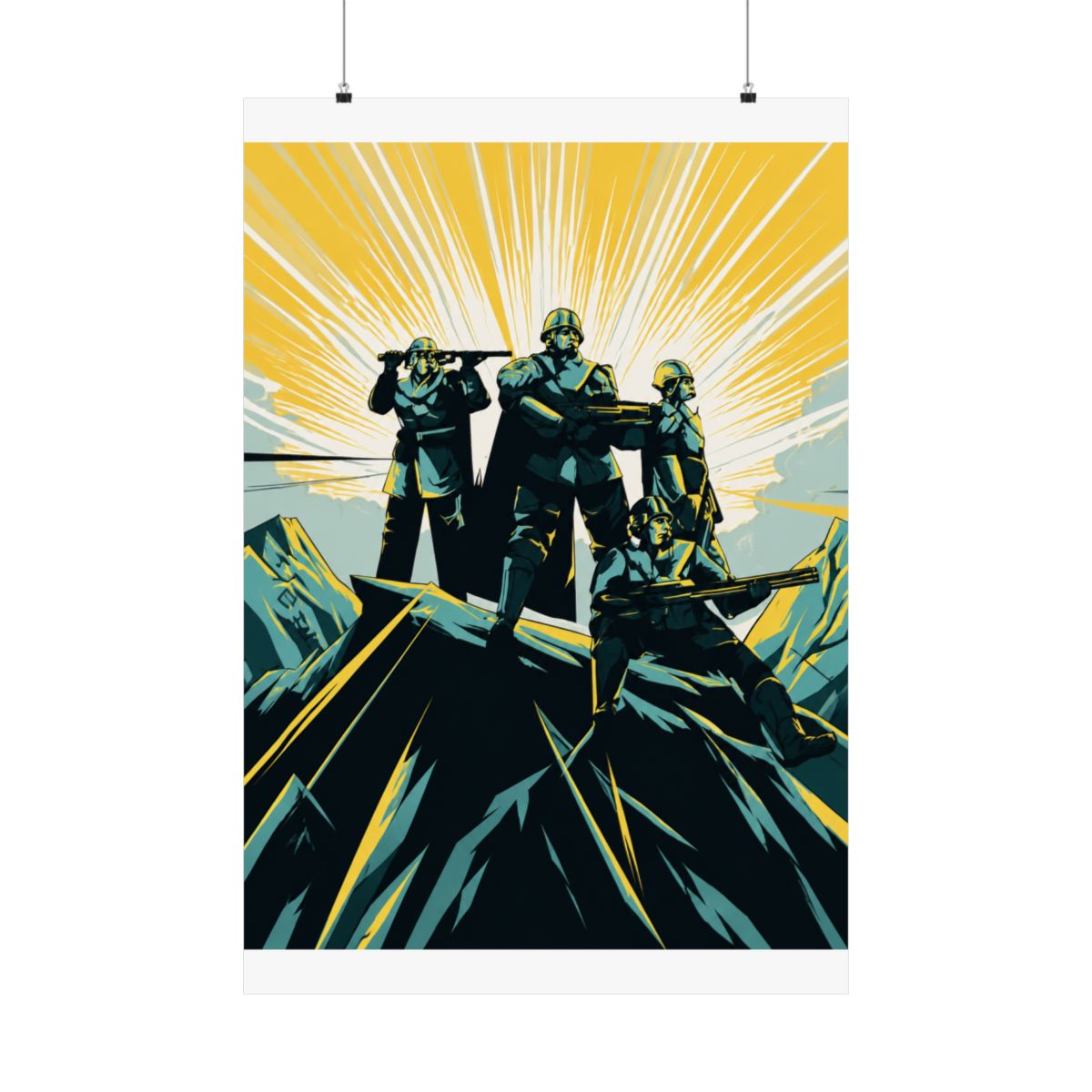 Helldivers 2 Illustrated Poster Sunburst Video Game PopSockets Adhesive PopGrip - alternate angle 3, merchandise
