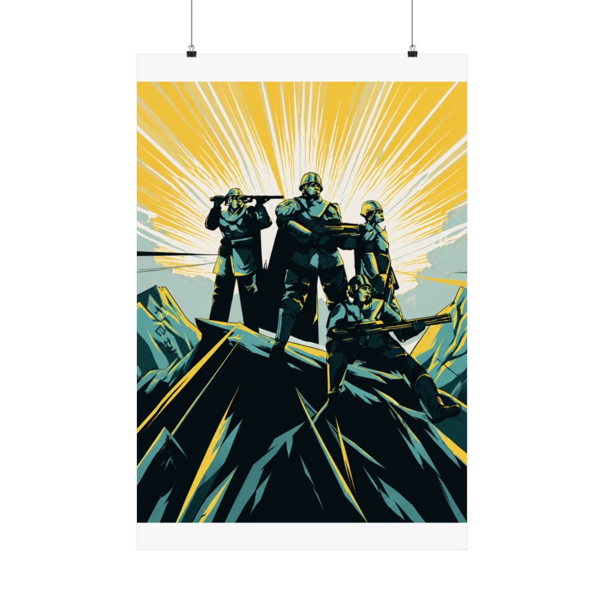 Helldivers 2 Illustrated Poster Sunburst Video Game PopSockets Adhesive PopGrip - alternate angle 5, merchandise